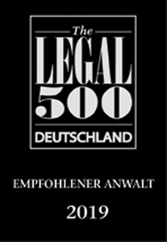 Dr. Andreas Lober, Legal 500, Empfohlener Anwalt 2019