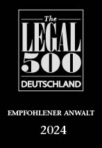 Empfohlener Anwalt Legal 500 Deutschland 2024
