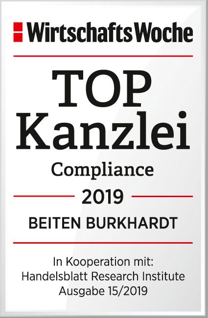 Beiten Burkhardt_TopKanzlei_Compliance_2019_Wirtschaftswoche