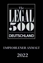 The Legal 500 Deutschland 2022, Empfohlener Anwalt