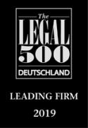 Leading Firm, Legal 500 Germany 2019